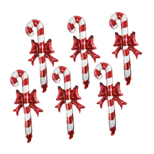 MOLUCKFU 6 Stück Aufblasbare Weihnachtsstäbe, Süßigkeiten, Handballons, Aufblasbare Folienballons, Partyzubehör, Folienballons, Weihnachtsballons, Ballondekoration, Weihnachtsfeier Ballons von MOLUCKFU