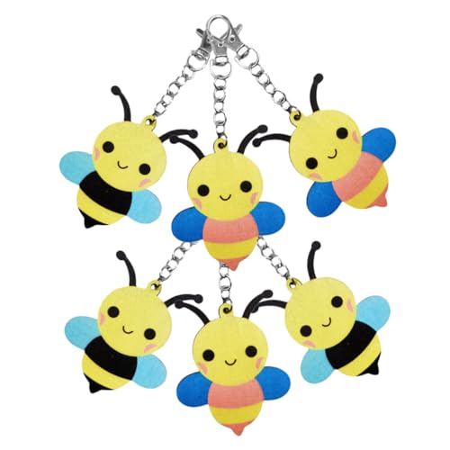 MOLUCKFU 6 Stück Bienen Schlüsselanhänger, Kreativer Schlüsselanhänger, Bienen Schlüsselring, Neuartiger Schlüsselanhänger, Rucksack Schlüsselanhänger, Rucksack Anhänger, Kreativer MOLUCKFU 6 Stück Bienen Schlüsselanhänger, Kreativer Schlüsselanhänger, Bienen Schlüsselring, Neuartiger Schlüsselanhänger, Rucksack Schlüsselanhänger, Rucksack Anhänger, Kreativer von MOLUCKFU