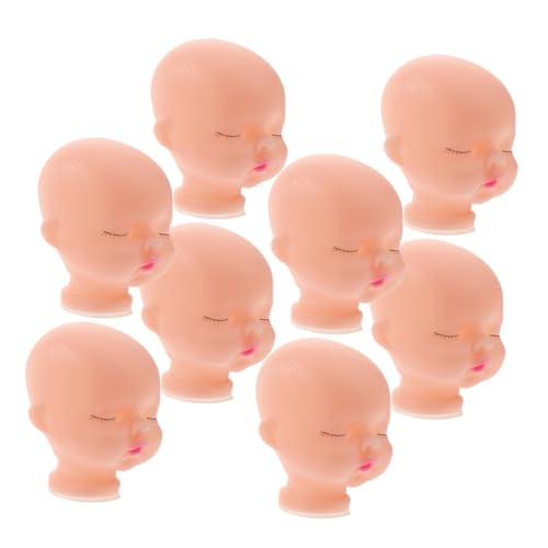 MOLUCKFU 8 Stück Puppenköpfe Aus Weichem Vinyl, Spielzeugpuppe, Neulackierung, Übungs-Make-up-Kopf, Mini-handwerkshaus, Puppenköpfe, Winzige Köpfe Für DIY-schlüsselanhänger von MOLUCKFU