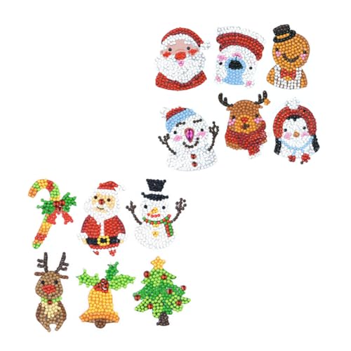 MOLUCKFU Dekorative Malerei Im Cartoon-Stil 2 Stück DIY-weihnachtsaufkleber Diamantaufkleber Für Kinder Cartoon-bilddekor von MOLUCKFU