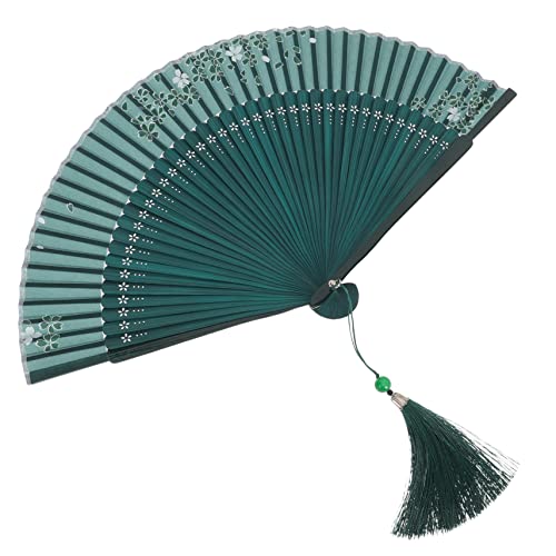 MOLUCKFU Faltbarer Handfächer aus Vintage Design mit Grünen Kirschblüten für Tanz Fotografie und Sommerfestivals und Leicht zu Bedienen MOLUCKFU Faltbarer Handfächer aus Vintage Design mit Grünen Kirschblüten für Tanz Fotografie und Sommerfestivals und Leicht zu Bedienen von MOLUCKFU