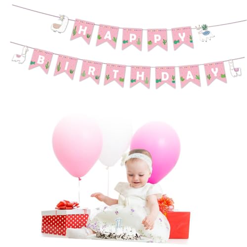 MOLUCKFU Einzigartige Geburtstag Brief Banner Alpaka Thema Party Pull Flagge Dekorative Ornament von MOLUCKFU
