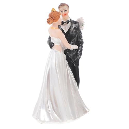 MOLUCKFU Hochzeitstortendekoration, Multifunktionale Hochzeitsdekoration, Braut Und Bräutigam Kuchendekoration, Zarte Braut Und Bräutigam Puppenpaarfigur, Desktop Kuchendekoration, Zarte von MOLUCKFU