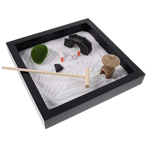 MOLUCKFU Holzdekorationen Zen-sandgarten Japanischer Mini-Garten Für Schreibtisch Dekorativer Gartensandkasten Tischdekor Mit Handgefertigten Accessoires MOLUCKFU Holzdekorationen Zen-sandgarten Japanischer Mini-Garten Für Schreibtisch Dekorativer Gartensandkasten Tischdekor Mit Handgefertigten Accessoires von MOLUCKFU