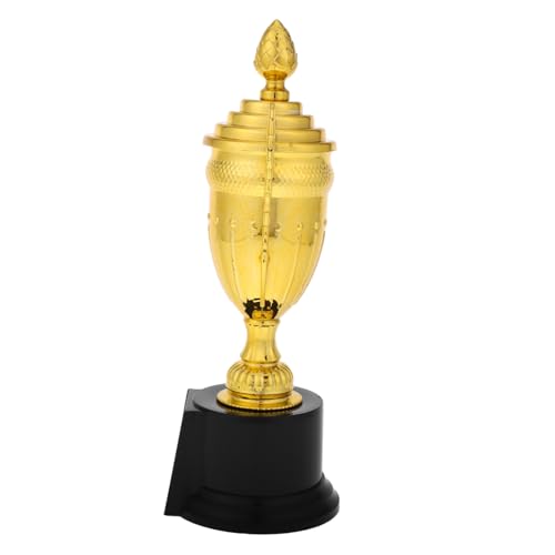 MOLUCKFU Kunststoff Pokal Gold mit Deckel Trophäe für Sportwettbewerbe Kindergarten Partybelohnung Kleine Auszeichnung für Baseball und Feiern von MOLUCKFU