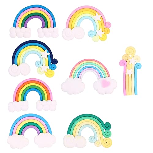 MOLUCKFU Sticker Pack - 16 Handgefertigte Flicken Aus Polymer Clay - Buntes Regenbogen-Thema von MOLUCKFU