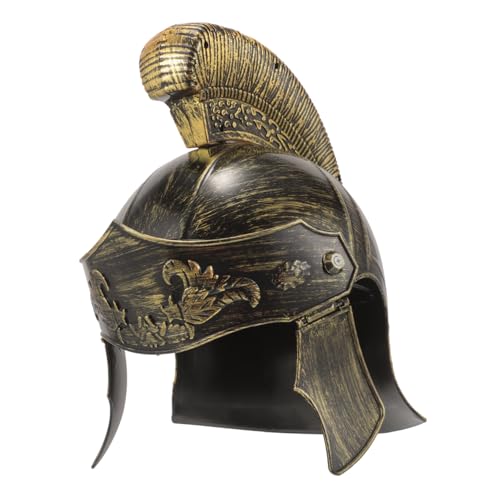 MOLUCKFU Vintage Goldene Römische Kriegerhelm Cosplay Zubehör für Erwachsene Leicht und Atmungsaktiv für Kostümparty und Aufführungen Einzigartiges Design mit Hohem Detaillierungsgrad von MOLUCKFU