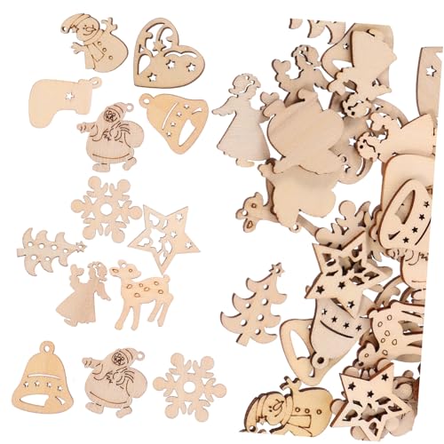MOLUCKFU Weihnachtsdeko Aussen Weihnachts Holzscheiben Holzschmuck Weihnachten Holzauschnitte Mischstil Dekoration Für Bastelarbeiten Und Festliche Anlässe Weihnachtsdeko Basteln von MOLUCKFU