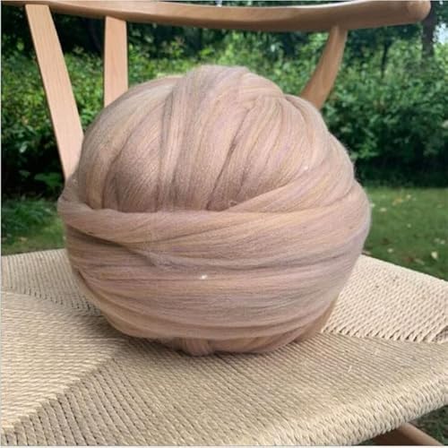 250 g superweiche Merinowolle zum Selbermachen, dicker Arm, Roving, Strickdecke, grobe Wolle, handgestrickt, Spinnen, Häkeln, Nähgarn von MOLUO