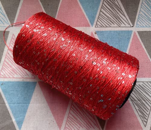 Häkelgarn zum Stricken - Polyestergarn mit Pailletten 500 g - Garn mit Schlaufen und Lurex - Large Coil Strickgarn von MOLUO