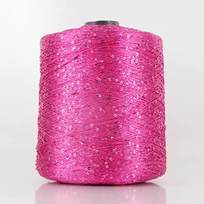 Häkelgarn zum Stricken - Polyestergarn mit Pailletten 500 g - Garn mit Schlaufen und Lurex - Large Coil Strickgarn von MOLUO