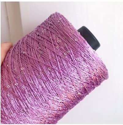 Häkelgarn Zum Stricken - Polyestergarn Mit Pailletten 500 g - Garn Mit Schlaufen, Strickgarn Mit Lurex, Large Coil von MOLUO