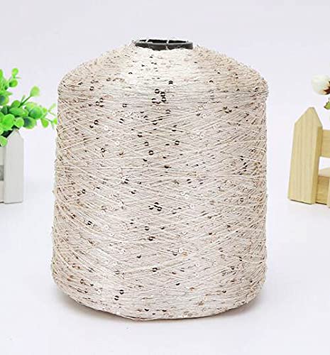MOLUO Häkelgarn zum Stricken - Polyestergarn mit Pailletten 500 g - Garn mit Schlaufen und Lurex - Large Coil Strickgarn von MOLUO