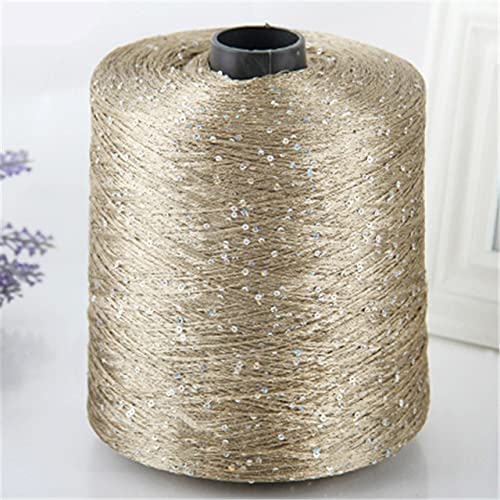 MOLUO Häkelgarn zum Stricken - Polyestergarn mit Pailletten 500 g - Garn mit Schlaufen und Lurex - Large Coil Strickgarn von MOLUO