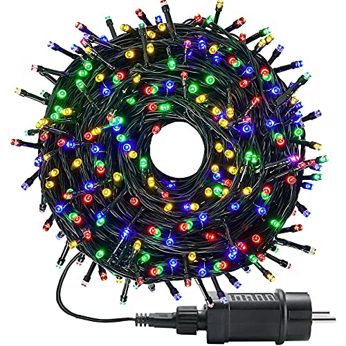 LED Lichterkette außen und innen RGB Weihnachtsbeleuchtung Lichterkette mit 8 Leuchtmodi + Timer + Memory-Funktion, Wasserdicht für Weihnachtsbaum, Party, Hochzeit, Balkon, 20m, 200LEDs von MOLVCE