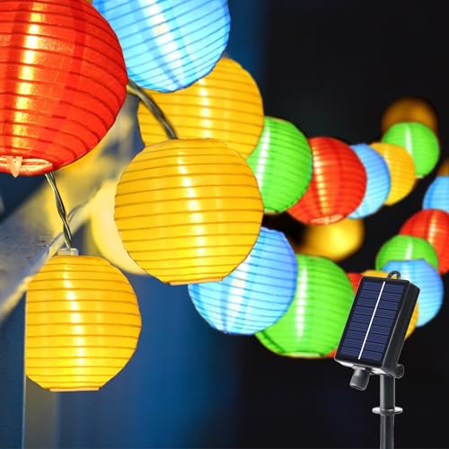 MOLVCE Lampions Lichterkette außen Solar 8M 30LEDs Lichterkette Laternen Innen 8 Modi Timer Outdoor Solarbetrieben Lichterkette Wetterfest für Garten Terrasse Balkon Hof Hochzeit Fest Deko, Bunt MOLVCE Lampions Lichterkette außen Solar 8M 30LEDs Lichterkette Laternen Innen 8 Modi Timer Outdoor Solarbetrieben Lichterkette Wetterfest für Garten Terrasse Balkon Hof Hochzeit Fest Deko, Bunt von MOLVCE