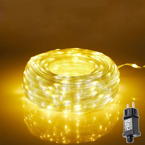 MOLVCE Lichterkette Außen und Innen mit Stecker, 20M 200 LED Lichtschlauch Warmweiß, 8 Modi Wasserdicht Fairy Lights mit Timer,Speicherfunktion für Weihnachten Partys Hochzeit Halloween Garten MOLVCE Lichterkette Außen und Innen mit Stecker, 20M 200 LED Lichtschlauch Warmweiß, 8 Modi Wasserdicht Fairy Lights mit Timer,Speicherfunktion für Weihnachten Partys Hochzeit Halloween Garten von MOLVCE