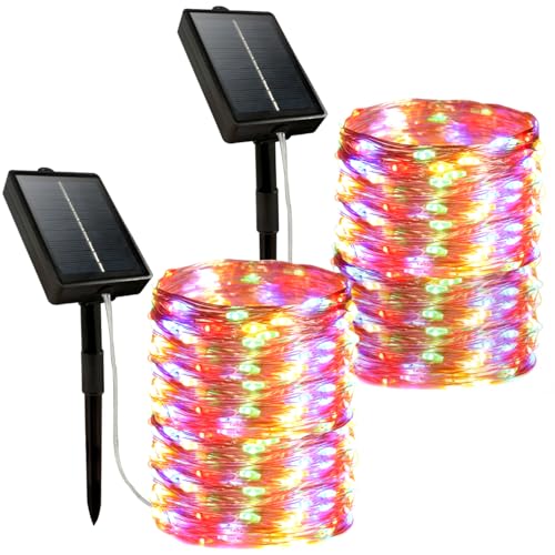 MOLVCE Solar Lichterkette Aussen, 2x20M 200 Led Lichterkette Außen Solar mit 8 Modi und Speicherfunktion, Kupferdraht Solarlichterkette IP65 Wasserdicht für Garten, Hof, Balkon, Bunt MOLVCE Solar Lichterkette Aussen, 2x20M 200 Led Lichterkette Außen Solar mit 8 Modi und Speicherfunktion, Kupferdraht Solarlichterkette IP65 Wasserdicht für Garten, Hof, Balkon, Bunt von MOLVCE