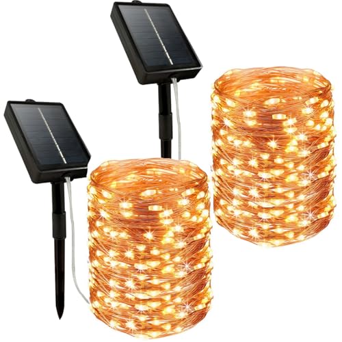 MOLVCE Solar Lichterkette Aussen, 2x20M 200 Led Lichterkette Außen Solar mit 8 Modi und Speicherfunktion, Kupferdraht Solarlichterkette IP65 Wasserdicht für Garten, Hof, Balkon, Warmweiß MOLVCE Solar Lichterkette Aussen, 2x20M 200 Led Lichterkette Außen Solar mit 8 Modi und Speicherfunktion, Kupferdraht Solarlichterkette IP65 Wasserdicht für Garten, Hof, Balkon, Warmweiß von MOLVCE