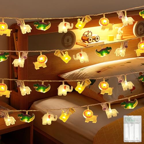 MOLVCE Tiere Lichterkette Kinderzimmer Deko Innen, 1.5M 10 LED Warmweiß Acryl Lichterkette Batteriebetrieben mit Timer, Dekorative Lichter für Schlafzimmer, Kinderzimmer, Zelt, Bett MOLVCE Tiere Lichterkette Kinderzimmer Deko Innen, 1.5M 10 LED Warmweiß Acryl Lichterkette Batteriebetrieben mit Timer, Dekorative Lichter für Schlafzimmer, Kinderzimmer, Zelt, Bett von MOLVCE