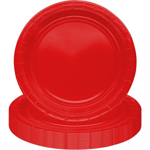 MOMAHUA 16 Stück Rot Pappteller Partygeschirr Set für 16 Gäste, 18CM Rund Teller Geschirr, 7inch Partyteller Geschirr Tisch Dekorationen Partygeschirr für Hochzeit Garten Geburtstag Party MOMAHUA 16 Stück Rot Pappteller Partygeschirr Set für 16 Gäste, 18CM Rund Teller Geschirr, 7inch Partyteller Geschirr Tisch Dekorationen Partygeschirr für Hochzeit Garten Geburtstag Party von MOMAHUA