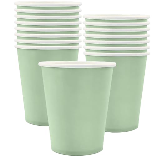MOMAHUA 16 Stück Salbeigrün Pappbecher, 250ml Becher Papier Partybecher Trinkbecher Hochzeit Cups für Hochzeit, Kinder DIY, Partybedarf, Tee, Heißen und Kalten Getränken Kaffee Becher MOMAHUA 16 Stück Salbeigrün Pappbecher, 250ml Becher Papier Partybecher Trinkbecher Hochzeit Cups für Hochzeit, Kinder DIY, Partybedarf, Tee, Heißen und Kalten Getränken Kaffee Becher von MOMAHUA