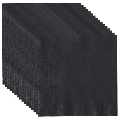 MOMAHUA 20 Stück Schwarz Servietten, Papierservietten 33x33 cm Napkins Servietten Paw Cocktailservietten, Tischdeko Hochzeit Papierserviette Napkins Tisch Dekorationen für Garten Geburtstag Party von MOMAHUA