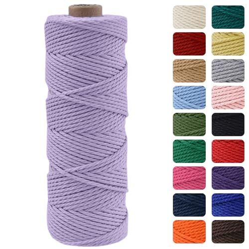 MOMAHUA 3mm Hellviolett Makramee Garn, 100m Makramee Baumwollgarn 2mm/3mm, Baumwollkordel Natur, Baumwoll Bastelschnur für Basteln Stricken Boho Deko DIY Handwerk Wandbehang Wohnzimmer Balkon MOMAHUA 3mm Hellviolett Makramee Garn, 100m Makramee Baumwollgarn 2mm/3mm, Baumwollkordel Natur, Baumwoll Bastelschnur für Basteln Stricken Boho Deko DIY Handwerk Wandbehang Wohnzimmer Balkon von MOMAHUA
