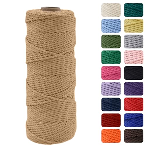 MOMAHUA 3mm Leinenfarbe Makramee Garn, 100m Makramee Baumwollgarn 2mm/3mm, Baumwollkordel Natur, Baumwoll Bastelschnur für Basteln Stricken Boho Deko DIY Handwerk Wandbehang Wohnzimmer Balkon MOMAHUA 3mm Leinenfarbe Makramee Garn, 100m Makramee Baumwollgarn 2mm/3mm, Baumwollkordel Natur, Baumwoll Bastelschnur für Basteln Stricken Boho Deko DIY Handwerk Wandbehang Wohnzimmer Balkon von MOMAHUA