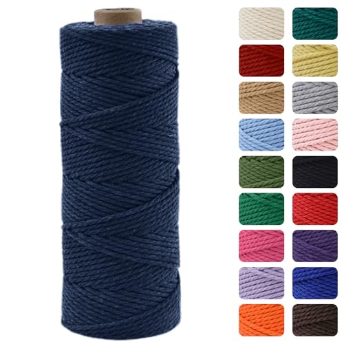 MOMAHUA 3mm Marineblau Makramee Garn, 100m Makramee Baumwollgarn 2mm/3mm, Baumwollkordel Natur, Baumwoll Bastelschnur für Basteln Stricken Boho Deko DIY Handwerk Wandbehang Wohnzimmer Balkon MOMAHUA 3mm Marineblau Makramee Garn, 100m Makramee Baumwollgarn 2mm/3mm, Baumwollkordel Natur, Baumwoll Bastelschnur für Basteln Stricken Boho Deko DIY Handwerk Wandbehang Wohnzimmer Balkon von MOMAHUA