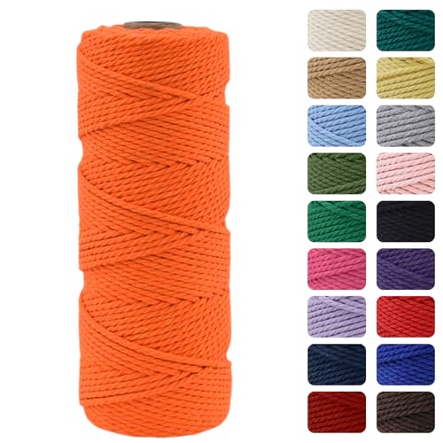 MOMAHUA 3mm Orange Makramee Garn, 100m Makramee Baumwollgarn 2mm/3mm, Baumwollkordel Natur, Baumwoll Bastelschnur für Basteln Stricken Boho Deko DIY Handwerk Wandbehang Wohnzimmer Balkon MOMAHUA 3mm Orange Makramee Garn, 100m Makramee Baumwollgarn 2mm/3mm, Baumwollkordel Natur, Baumwoll Bastelschnur für Basteln Stricken Boho Deko DIY Handwerk Wandbehang Wohnzimmer Balkon von MOMAHUA