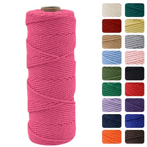 MOMAHUA 3mm Rosenrot Makramee Garn, 100m Makramee Baumwollgarn 2mm/3mm, Baumwollkordel Natur, Baumwoll Bastelschnur für Basteln Stricken Boho Deko DIY Handwerk Wandbehang Wohnzimmer Balkon MOMAHUA 3mm Rosenrot Makramee Garn, 100m Makramee Baumwollgarn 2mm/3mm, Baumwollkordel Natur, Baumwoll Bastelschnur für Basteln Stricken Boho Deko DIY Handwerk Wandbehang Wohnzimmer Balkon von MOMAHUA