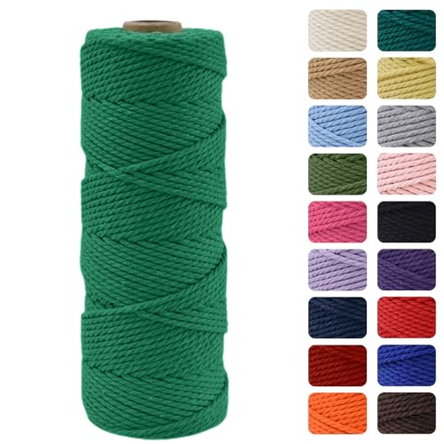 MOMAHUA 3mm Smaragdgrün Makramee Garn, 100m Makramee Baumwollgarn 2mm/3mm, Baumwollkordel Natur, Baumwoll Bastelschnur für Basteln Stricken Boho Deko DIY Handwerk Wandbehang Wohnzimmer Balkon MOMAHUA 3mm Smaragdgrün Makramee Garn, 100m Makramee Baumwollgarn 2mm/3mm, Baumwollkordel Natur, Baumwoll Bastelschnur für Basteln Stricken Boho Deko DIY Handwerk Wandbehang Wohnzimmer Balkon von MOMAHUA