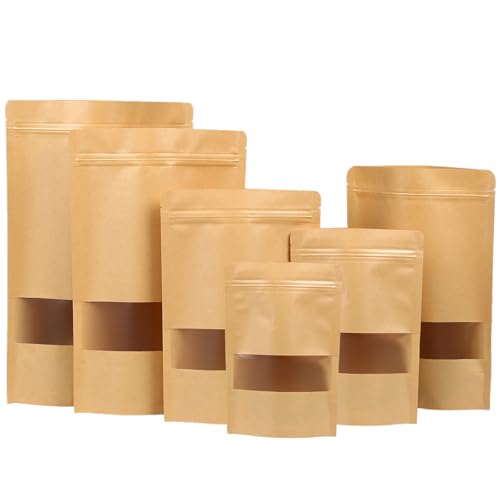 MOMAHUA 50 Stück Kraftpapiertüten mit Fenster, 22x32cm Kraftpapier Tüten, Wiederverwendbar Kekstüten Groß Papiertüten Braun Verschließbare für Nüsse Kaffeebohnen Teeblätter Süßigkeiten Snacks MOMAHUA 50 Stück Kraftpapiertüten mit Fenster, 22x32cm Kraftpapier Tüten, Wiederverwendbar Kekstüten Groß Papiertüten Braun Verschließbare für Nüsse Kaffeebohnen Teeblätter Süßigkeiten Snacks von MOMAHUA