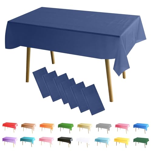 MOMHUA 6Pcs Marine Blau Tischdecke, 137x274cm Tischtuch Plastiktischdecke, Rechteckige Tischabdeckung Gartentischdecke Outdoor Table Cloth für Geburtstag Feste Hochzeiten Halloween Weihnachten Party MOMHUA 6Pcs Marine Blau Tischdecke, 137x274cm Tischtuch Plastiktischdecke, Rechteckige Tischabdeckung Gartentischdecke Outdoor Table Cloth für Geburtstag Feste Hochzeiten Halloween Weihnachten Party von MOMAHUA
