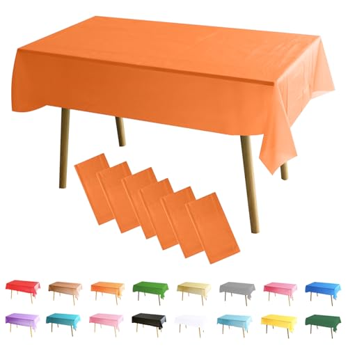 MOMHUA 6Pcs Orange Tischdecke, 137x274cm Tischtuch Plastiktischdecke, Rechteckige Tischabdeckung Gartentischdecke Outdoor Table Cloth für Geburtstag Feste Hochzeiten Halloween Weihnachten Party MOMHUA 6Pcs Orange Tischdecke, 137x274cm Tischtuch Plastiktischdecke, Rechteckige Tischabdeckung Gartentischdecke Outdoor Table Cloth für Geburtstag Feste Hochzeiten Halloween Weihnachten Party von MOMAHUA