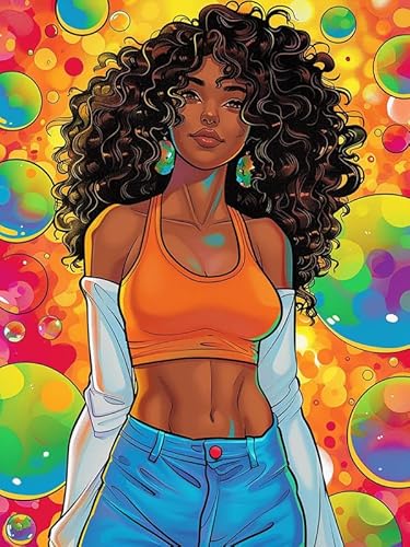 MOMAKA 5D Diamond Painting Kits Afrikanische Frau, DIY Diamant Malerei Full Drill Set Regenbogenblasen, Runde Diamant Arts Craft Cross Stickerei Malerei Kits für die Home Wanddekoration 30x40cm-52 MOMAKA 5D Diamond Painting Kits Afrikanische Frau, DIY Diamant Malerei Full Drill Set Regenbogenblasen, Runde Diamant Arts Craft Cross Stickerei Malerei Kits für die Home Wanddekoration 30x40cm-52 von MOMAKA