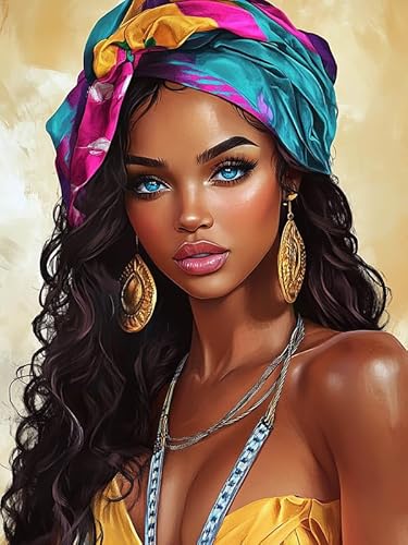 MOMAKA 5D Diamond Painting Kits Afrikanische Schwarze Frau, DIY Diamant Malerei Full Drill Set Schön , Runde Diamant Arts Craft Cross Stickerei Malerei Kits für die Home Wanddekoration 30x40cm-85 MOMAKA 5D Diamond Painting Kits Afrikanische Schwarze Frau, DIY Diamant Malerei Full Drill Set Schön , Runde Diamant Arts Craft Cross Stickerei Malerei Kits für die Home Wanddekoration 30x40cm-85 von MOMAKA