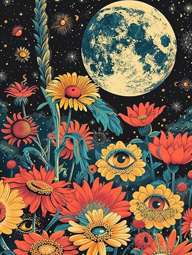 MOMAKA 5D Diamond Painting Kits Blume,für Erwachsene, DIY Diamant Malerei Full Drill Set Mondaugen, Runde Diamant Arts Craft Cross Stickerei Malerei Kits für die Home Wanddekoration 30x40cm-2 MOMAKA 5D Diamond Painting Kits Blume,für Erwachsene, DIY Diamant Malerei Full Drill Set Mondaugen, Runde Diamant Arts Craft Cross Stickerei Malerei Kits für die Home Wanddekoration 30x40cm-2 von MOMAKA