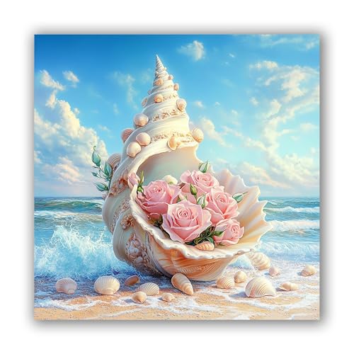 MOMAKA 5D Diamond Painting Kits Muschel, DIY Diamant Malerei Full Drill Set Strand, Runde Diamant Arts Craft Cross Stickerei Malerei Kits für die Home Wanddekoration 30x30 cm MOMAKA 5D Diamond Painting Kits Muschel, DIY Diamant Malerei Full Drill Set Strand, Runde Diamant Arts Craft Cross Stickerei Malerei Kits für die Home Wanddekoration 30x30 cm von MOMAKA