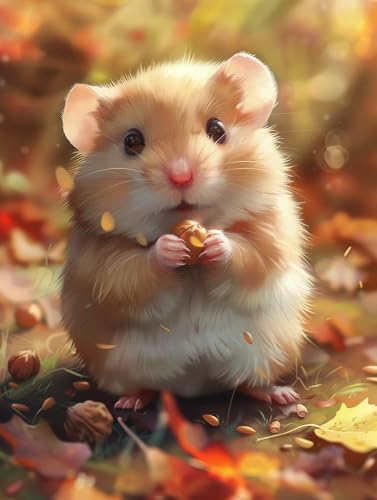 MOMAKA 5D Diamond Painting Kits für Erwachsene Hamster, DIY Diamond Painting Full Drill Set, Runde Diamant Kunst Handwerk Kreuz Stickerei Malerei Kits für Home Wanddekoration 30x40cm XX50 MOMAKA 5D Diamond Painting Kits für Erwachsene Hamster, DIY Diamond Painting Full Drill Set, Runde Diamant Kunst Handwerk Kreuz Stickerei Malerei Kits für Home Wanddekoration 30x40cm XX50 von MOMAKA
