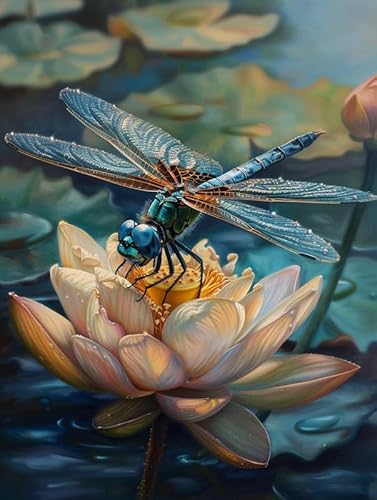 MOMAKA 5D Diamond Painting Kits für Erwachsene Libelle, DIY Diamond Painting Full Drill Set, Runde Diamant Kunst Handwerk Kreuz Stickerei Malerei Kits für Home Wanddekoration 30x40cm XX1376 MOMAKA 5D Diamond Painting Kits für Erwachsene Libelle, DIY Diamond Painting Full Drill Set, Runde Diamant Kunst Handwerk Kreuz Stickerei Malerei Kits für Home Wanddekoration 30x40cm XX1376 von MOMAKA