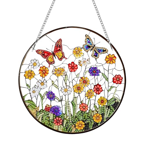 MOMAKA Blume Diamond Painting Fensterbilder, Diamond Painting Anhänger, Diamond PaintingSchmetterling, Diamant Painting mit Kette, Wandbehang Kits für Fenster Wand Eingang Garten Decor 20x20cm MOMAKA Blume Diamond Painting Fensterbilder, Diamond Painting Anhänger, Diamond PaintingSchmetterling, Diamant Painting mit Kette, Wandbehang Kits für Fenster Wand Eingang Garten Decor 20x20cm von MOMAKA