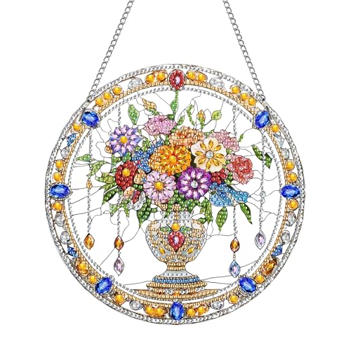 MOMAKA Blume Diamond Painting Fensterbilder, Diamond Painting Anhänger, Diamond PaintingVase, Diamant Painting mit Kette, Wandbehang Kits für Fenster Wand Eingang Garten Decor 20x20cm MOMAKA Blume Diamond Painting Fensterbilder, Diamond Painting Anhänger, Diamond PaintingVase, Diamant Painting mit Kette, Wandbehang Kits für Fenster Wand Eingang Garten Decor 20x20cm von MOMAKA