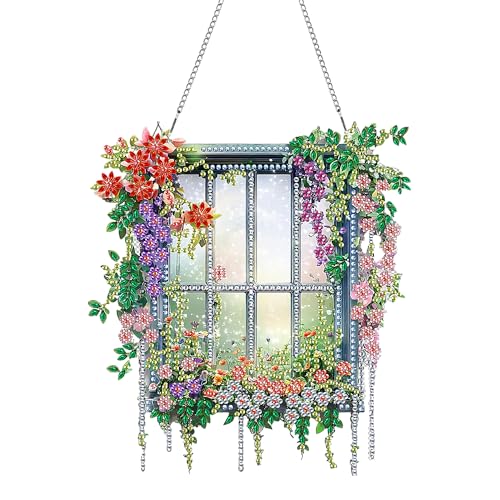 MOMAKA Fenster Diamond Painting Fensterbilder, Diamond Painting Anhänger, Diamond PaintingBlume, Diamant Painting mit Kette, Wandbehang Kits für Fenster Wand Eingang Garten Decor 20x20cm MOMAKA Fenster Diamond Painting Fensterbilder, Diamond Painting Anhänger, Diamond PaintingBlume, Diamant Painting mit Kette, Wandbehang Kits für Fenster Wand Eingang Garten Decor 20x20cm von MOMAKA