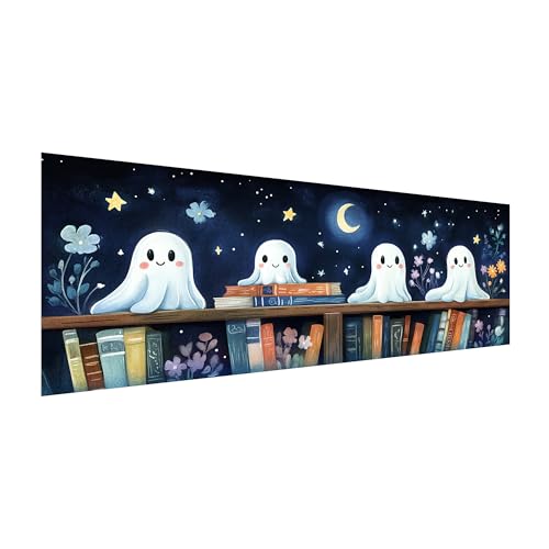 MOMAKA Groß 5D Diamond Painting Kits Geist, DIY Diamant Malerei Full Drill Set Bibliothek, Runde Diamant Arts Craft Cross Stickerei Malerei Kits für die Home Wanddekoration 30x80 cm von MOMAKA
