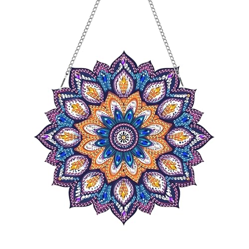 MOMAKA Mandala-Blume Diamond Painting Fensterbilder, Diamond Painting Anhänger, Diamond PaintingBlume, Diamant Painting mit Kette, Wandbehang Kits für Fenster Wand Eingang Garten Decor 20x20cm MOMAKA Mandala-Blume Diamond Painting Fensterbilder, Diamond Painting Anhänger, Diamond PaintingBlume, Diamant Painting mit Kette, Wandbehang Kits für Fenster Wand Eingang Garten Decor 20x20cm von MOMAKA