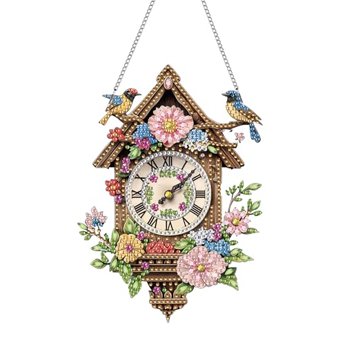 MOMAKA Uhr Diamond Painting Fensterbilder, Diamond Painting Anhänger, Diamond PaintingBlume, Diamant Painting mit Kette, Wandbehang Kits für Fenster Wand Eingang Garten Decor 20x20cm MOMAKA Uhr Diamond Painting Fensterbilder, Diamond Painting Anhänger, Diamond PaintingBlume, Diamant Painting mit Kette, Wandbehang Kits für Fenster Wand Eingang Garten Decor 20x20cm von MOMAKA