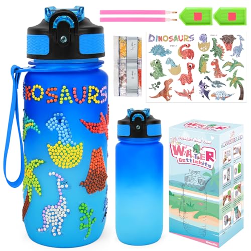 MOMSIV Handwerk Geschenke für Mädchen 5 6 7 8 9 10 Jahre, Kinder DIY Trinkflasche Set Spielzeug mit Glitter Diamond Dinosaurier Painting Aufkleber, Wasserflasche Kits für Kinder Geburtstag Geschenk MOMSIV Handwerk Geschenke für Mädchen 5 6 7 8 9 10 Jahre, Kinder DIY Trinkflasche Set Spielzeug mit Glitter Diamond Dinosaurier Painting Aufkleber, Wasserflasche Kits für Kinder Geburtstag Geschenk von MOMSIV