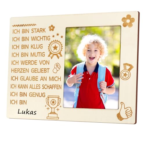 MONCAP Einschulung Geschenk Schulanfang Bilderrahmen Schulkind Ermutigung Geschenk Einschulungsgeschenk Positive Mutmacher Holz Fotorahmen für Schultüte Füllung Schuleinführung Kinder Mädchen Jungen MONCAP Einschulung Geschenk Schulanfang Bilderrahmen Schulkind Ermutigung Geschenk Einschulungsgeschenk Positive Mutmacher Holz Fotorahmen für Schultüte Füllung Schuleinführung Kinder Mädchen Jungen von MONCAP